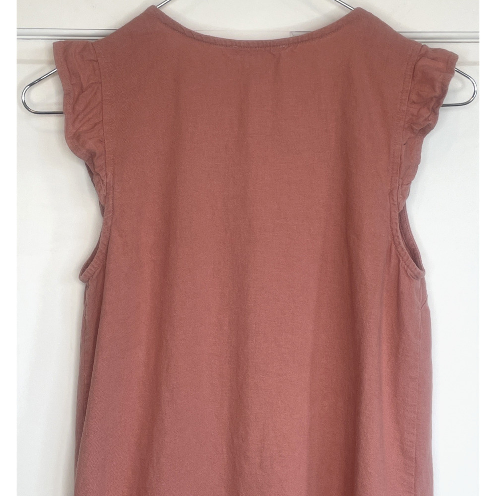 Monteau Linen Blend Dress Women's Size S Ruffle Sleeve Lagenlook Boho Coastal - Picture 7 of 9